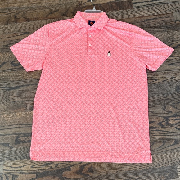 Donald Ross Sport Sidney Skulls Print Polo  Size L Whiskey Bootle Logo - Picture 2 of 16